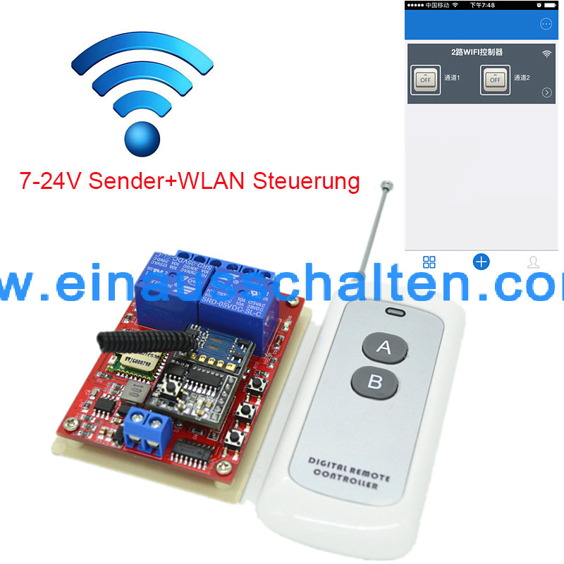 2 Kanal WLAN Schalter mit Sender