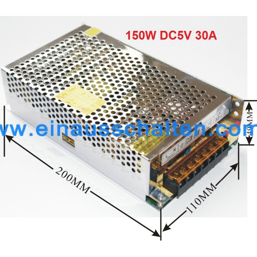 5 V DC 30A 150W-Schalter Netzteil Power Adapter Stromversorgung Transformator 220V AC zu DC-LED-Steuerung Treiber für LED-Streifen LED-Anzeige