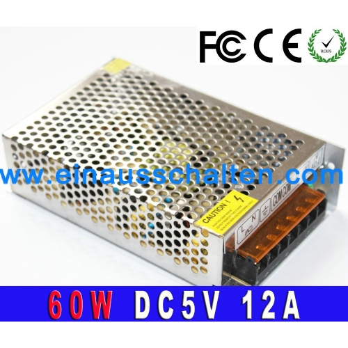 dc5v 12A 60W Voltage Transformer AC100V 220V to DC 5V Switch Power Supply for LED display monitor billboard industrial equipment