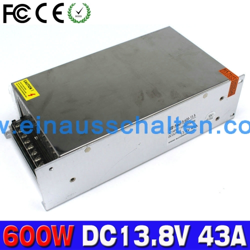 600W 13.8V 43A kleines Volumen einzigen Ausgang LED-Stromversorgung Treiber Transformator 110V 220VAC-DC für CNC-Maschine DIY CCTV Schalt