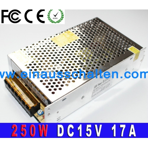 15V AC DC 17A 250W Adjustable Power Supply Switching Transformer 220v 110v to fonte DC15v Constant Output Converter For LED Lamp