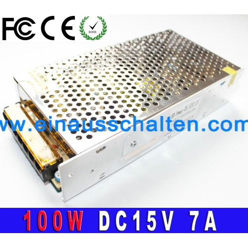 100W 7A 15V DC Schaltschaltnetzteil Treiber AC / DC-Wandler 110V 220VA CTO DC für LED-Streifenanzeigelicht CNC Drucker