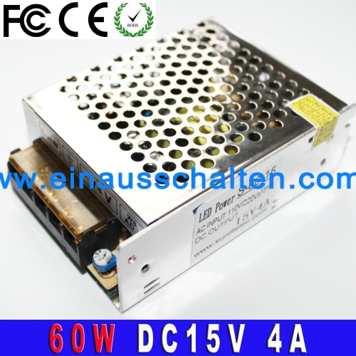 DC15V 4A 60W Single Output Schalt Schalter Stromversorgung Transformator 100-240V AC zu DC 15V für LED-Streifen Licht CNC 3D-Drucker