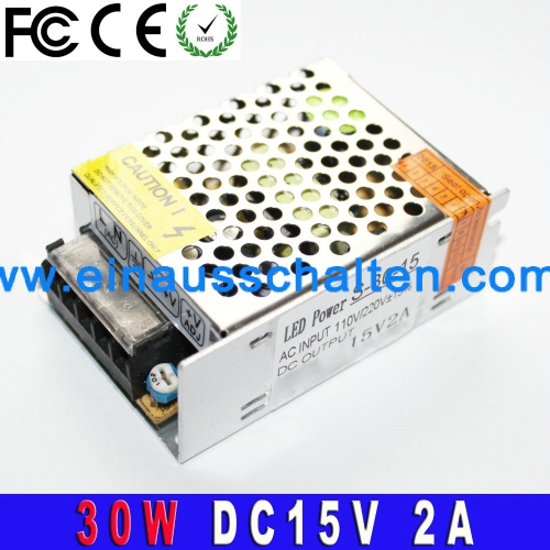 DC15V 2A 30W Schaltnetzteil -Konverter 100-240V AC-DC SMPS für LED-Streifen-Anzeigen-Licht CNC CCTV