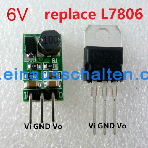 1A DC 7.5-40V 12V to 6V Regulator DC-DC Step-Down Buck Converter Module Board replace LM7806 L7806 TO-220 IC