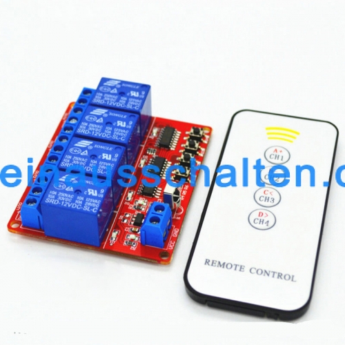 DC 12V 4channel 10A IR relay infrared remote control switch / 12V / 5 button transmitter learnable Relaismodul Modellbau Lict