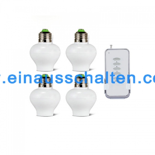 4 channel radio lamp caps E27 with 5 button remote control range 20m remote wall switch remote control switch base lamp socket lamp bulb holder