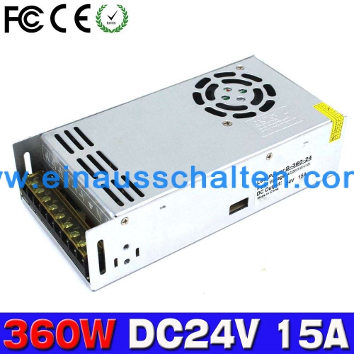 Universal 24V 15A 360W Power Supply Switch Switching Led Driver Transformer 110v 220v AC to dc24v For CNC Machine DIY LED CCTV