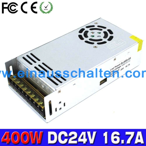 Universal 24V DC Netzteil Stromversorgung Schaltnetzteil 16.7A 400W Transformator 110V 220V AC-DC 24V Stromadapter für CNC Maschine DIY LED CCTV