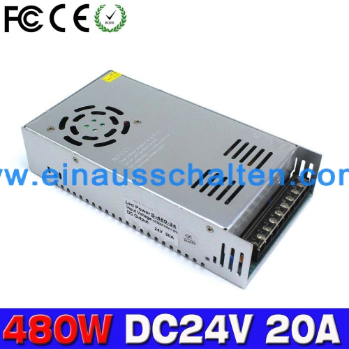 adjustable power supply 24v 20A 480w For Strip light Display transformer 220v 110V AC to dc24v SMPS with Electrical Equipment