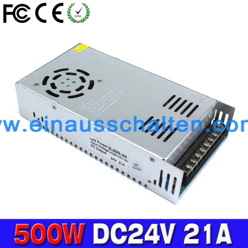 switching power supply 24V 21A 500W single output input LED power supply transformer 220v 110v AC to DC 24V for cctv led light