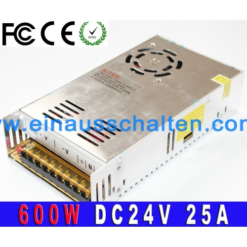 DC-Metall Netzteil Stromadapter Versorgungsteil 24V 25A 600w Driver Transformator 110V 220V Wechselstrom zu DC24V Energien-Adapter für Streifenlampe CNC CCTV