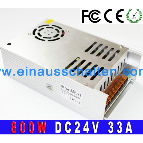 Geregelte Stromversorgung 24V DC Netzteil Stromadapter für LED-Streifen Licht CNC 3D Print Transformator 220V 110V AC zu DC 33A 800W Block power