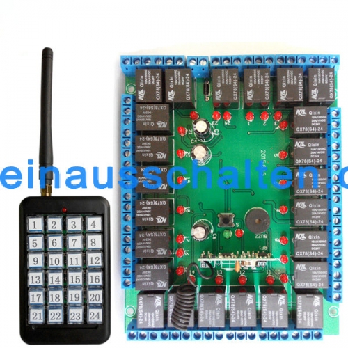 DC 12V / 24V-24 channel radio remote control switch button 24 with 500m remote control radio switch industry high performance