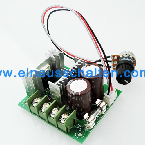 DC 12V ~ 40V 400W Motordrehzahlregler PWM-Regler Externe Taste 10A mit Versicherungen speed motor controller