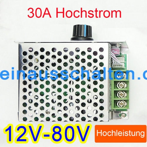 PWM DC Motorgeschwindigkeitsregler Hochleistung regler 30A 12V24V36V48V80V PLC Metall-Gehäuse getriebemotor dc motor steuerung