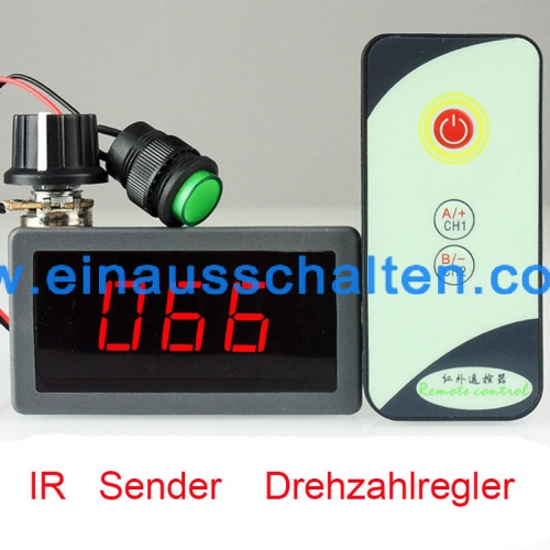 Digitale Infrarot-Fernbedienung DC-Motor Drehzahlregler 6V12V24V PWM Stufenlos Schalter 5A-Controller motor funk fernsteuerung fernbedienung