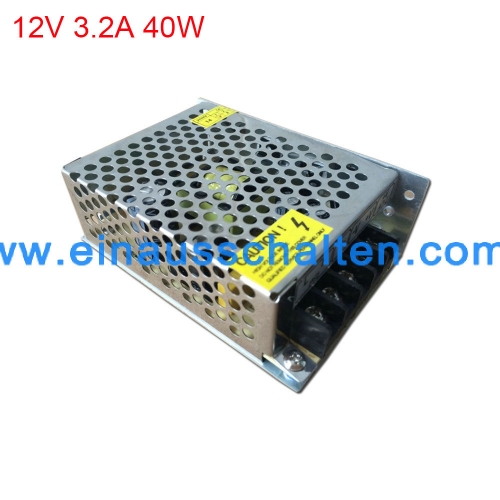 Universal 12V 3.2A 40W geregelten Schaltnetzteil Treiber Transformator 100-240V AC zu DC SMPS für LED-Streifen Beleuchtung CNC