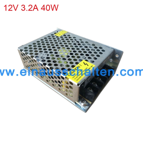 Universal 12V 3.2A 40W Regulated Switching Power Supply Driver Transformer 100-240V AC To DC SMPS for LED Strip Lighting CNC