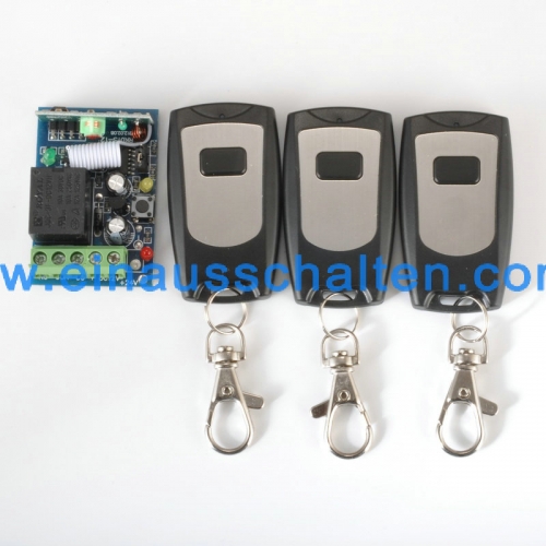 12V 1ch wireless remote control light/door switch system 1 Receiver &3 Transmitter Learning code 315/433mhz z-wave