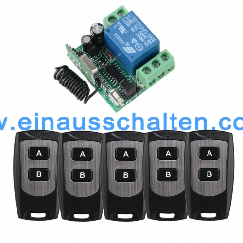 1 Kanal Relais DC12V 24V 433MHz Funkfernsteuerung Anschluss Sender &  Empfänger Lichtschalter Garagentor Fernbedienung [0060345-2] - €16.66 