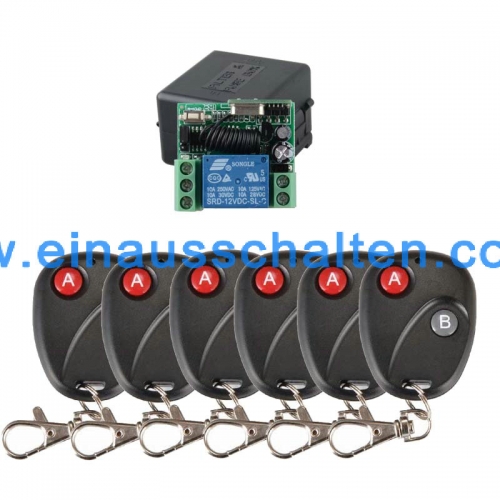 RF 6PCS Sender Empfänger DC 12V 10A 1Kanal drahtlose Rf-Fernsteuerungsschalter -System Case Eingang-Tür Beleuchtungssystem