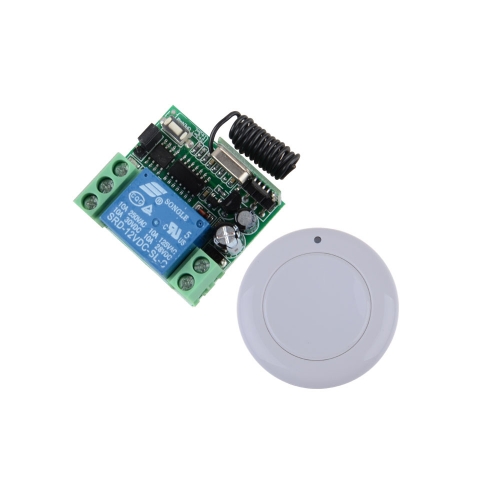 DC 12V 1 Kanal 10A Wireless RF Fernbedienung Lichtschalter: Weiß Circular Transmitter & Receiver für Smart Home Licht Relaisschalter mini