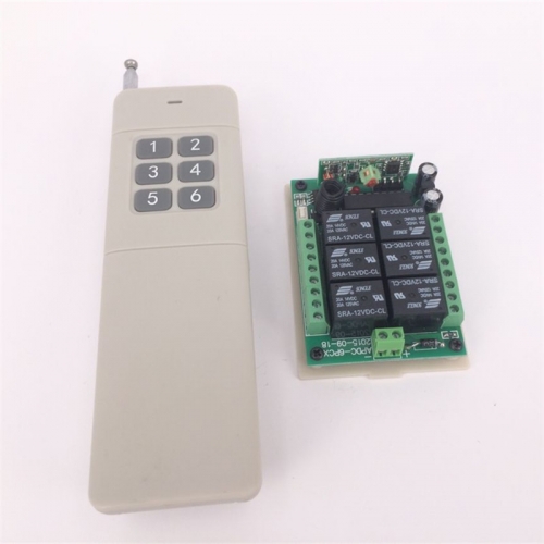 6-channel relay switch radio remote control High range 1000M DC 12V 24V 433MHz Electric motors Multifunctional remote control receiver