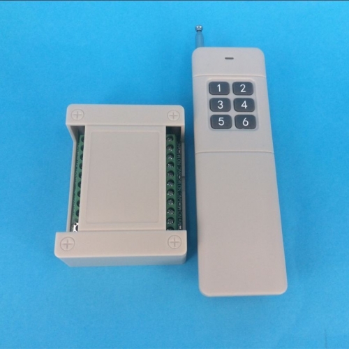 DC 12V 1000M 6-Channel Wireless Remote Control Switch White Blue  Transmitter 