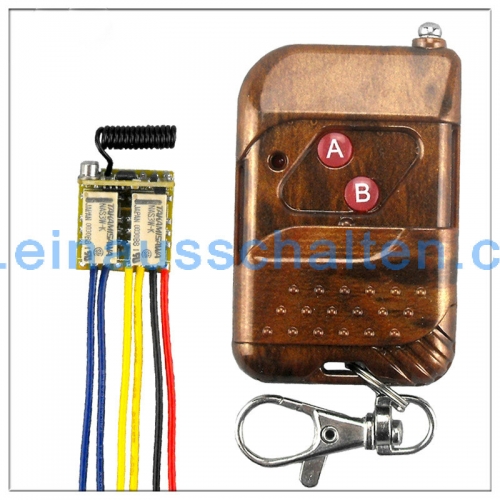 RF Mini 2 Relais 433mhz Funkfernbedienung Schalter 12v DC 3.7V bis 24V Empfänger Lerncontroller NO NC COM