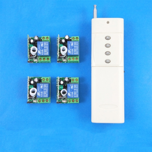 RF remote control switch --- one transmitter + 4 receiver radio switch light motor industrial model construction radio remote control high range 1000M 1500M