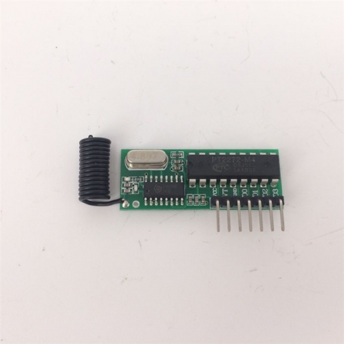 Superheterodyne transmitter and receiver module decodes the received PT2272 RX015