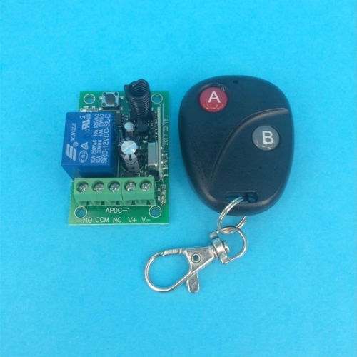 Light on/off Remote Control Switch Power Remote ON OFF DC12V-1CH Relay  Receiver Transmitter 315/433 Learning Code A ON B OFF