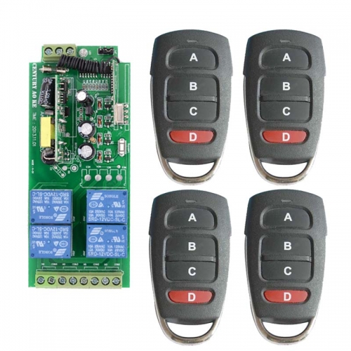 AC 85V~250V 110V 220V 4CH RF Wireless Remote Control System / Radio Switch remote switch 220v Learning code receiver