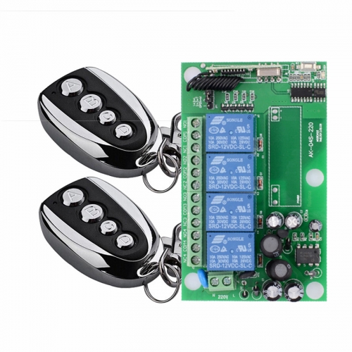 315 / 433MHZ AC220V 4ch RF Funkfernbedienung Lerncode Fernbedienung Schalter 220V Fernbedienung Licht Motor Seilwinde Schranke