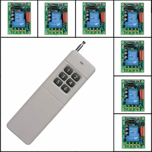 Lange Reichweite 6 Kanal AC220V 30A Hochleistungs-Fernbedienung Schalter System Lerncode Empfänger Licht Motor Pumpe Seinwinde