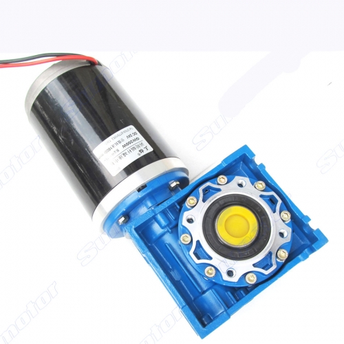 DC 12V 350W Worm Geared reducer electric motor High power torque Low speed for Industrial machine Supermarket cleaning