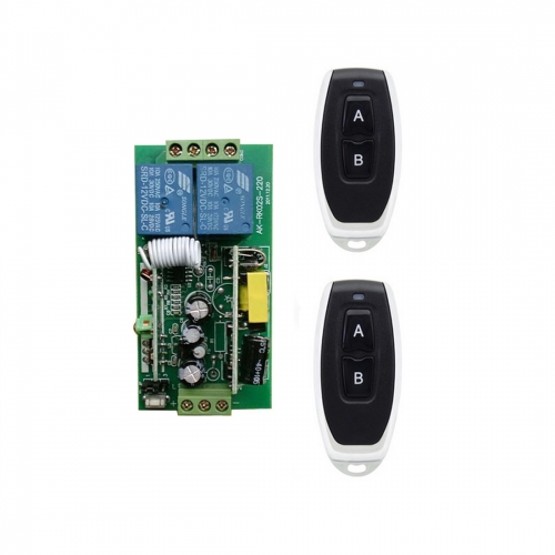 220V 2 channel remote control switch +2 metal small pepper remote control Toggle Latch Momentary programming light switch