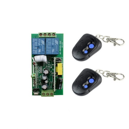 Switch Power Supply Module 85 Volts - 250 Volts AC Two-Channel Remote Switch + Mini Two Button Wireless Remote Control Handheld Transmitters Light Motor