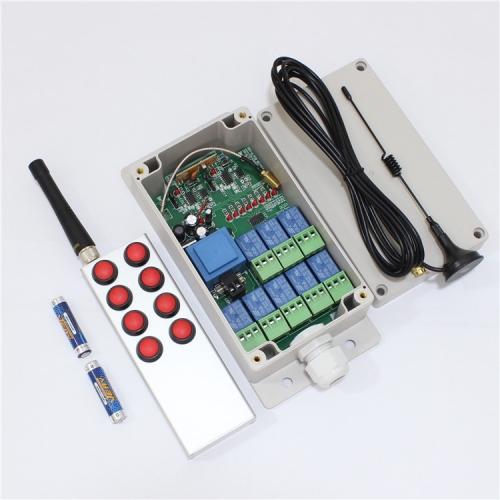 400M Industrial Transmitter Radio Remote Control Radio Receiver 8 Channels Wireless Lighting Motor Electrical Appliance Multi-Channel Controller Fireworks