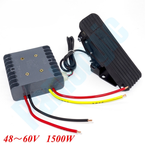 48V/60V 45A DC Brushed Motor Speed Control PWM Controller 1500W with Hall Foot Pedal Accelerator