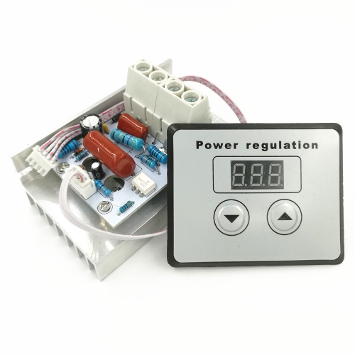 AC 220V 10000W 80A Digital Control SCR Electronic Voltage Regulator 10-220V Speed Control Dimmer Thermostat + Digital Meter(6.5)