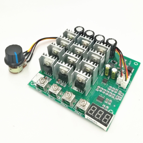 10-55V 60A 100A 3000W Reversible DC Motor Speed Controller PWM Control 12V 24V 36V 48V Forward-Stop-Reversal Brake Digital Display