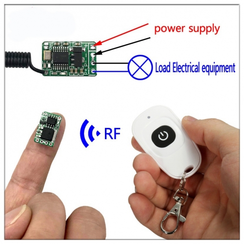 RF Mini 433mhz Wireless Remote Control Switch DC3.7V To12v Battery Learning Code Led Inching Trigger Power Supply Switch