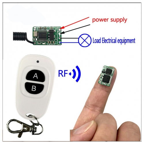 RF Ein / Aus-Schalter für drahtlose Fernbedienung 433Mhz Mini-Licht LED Lithium-Batterie-Netzteil Steuermodul 3,7V 5V