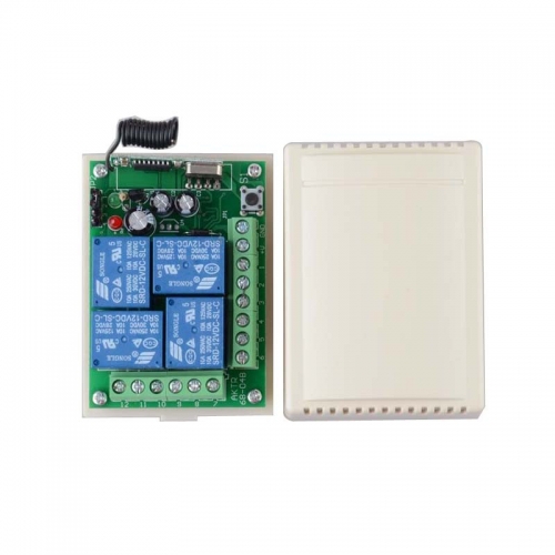 DC 12V 4CH 315MHz 433.92Mhz Cross Type Learning Code Receiver Remote Control Wireless Switch Without Transmitter