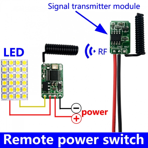 wireless remote control switch Mini small 433mhz rf transmitter receiver 3.7v 5v 6v 9v 12 Battery power circuit micro Controller