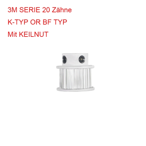 3M 20 Zahn 20T Zahnbreite 11mm BF und K Typ - / Kettenrad Zahnriemenscheibe Loch 4/5/6 / 6.35 / 8/10/12 / 12.7 / 14