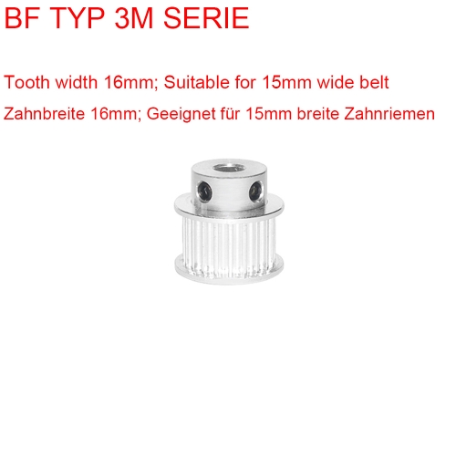 3M34 teeth toothed belt pulley tooth width of 16mm with inner diameter of the hub hole 5 6 6.35 8 10 12 12.7