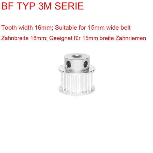 3M 24 teeth toothed belt pulley tooth width of 16mm with inner diameter of the hub hole 5 6.35 8 10 12 12.7 14 15